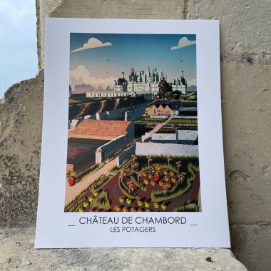 Petite affiche murale jardins potagers de Chambord