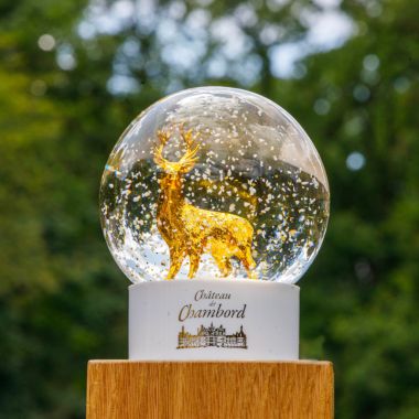 Boule en verre à neige - Cerf doré