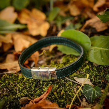 Bracelet en cuir de Cerf - Un tour vert