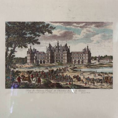 Engraving of the castle of Chambord Derveaux