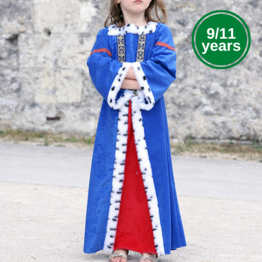 Robe Princesse Renaissance- Bleue & Hermine - 9/11 ANS